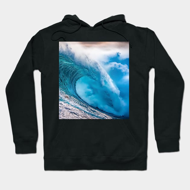 Crystal Clear Aqua Blue Ocean Water Hoodie by StylishPrinting